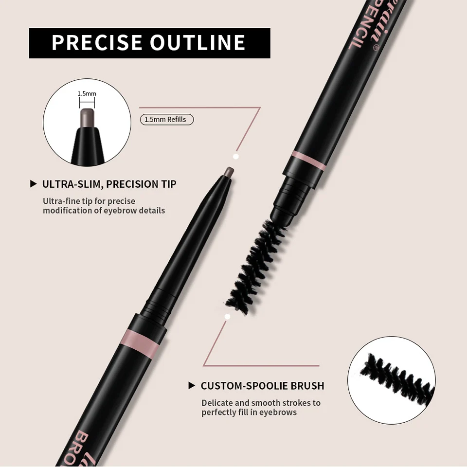 2-in-1 Waterproof Eyebrow Pencil with 1.5mm Precision Tip 5 eyebrow pencil spu899077562715 desc 5