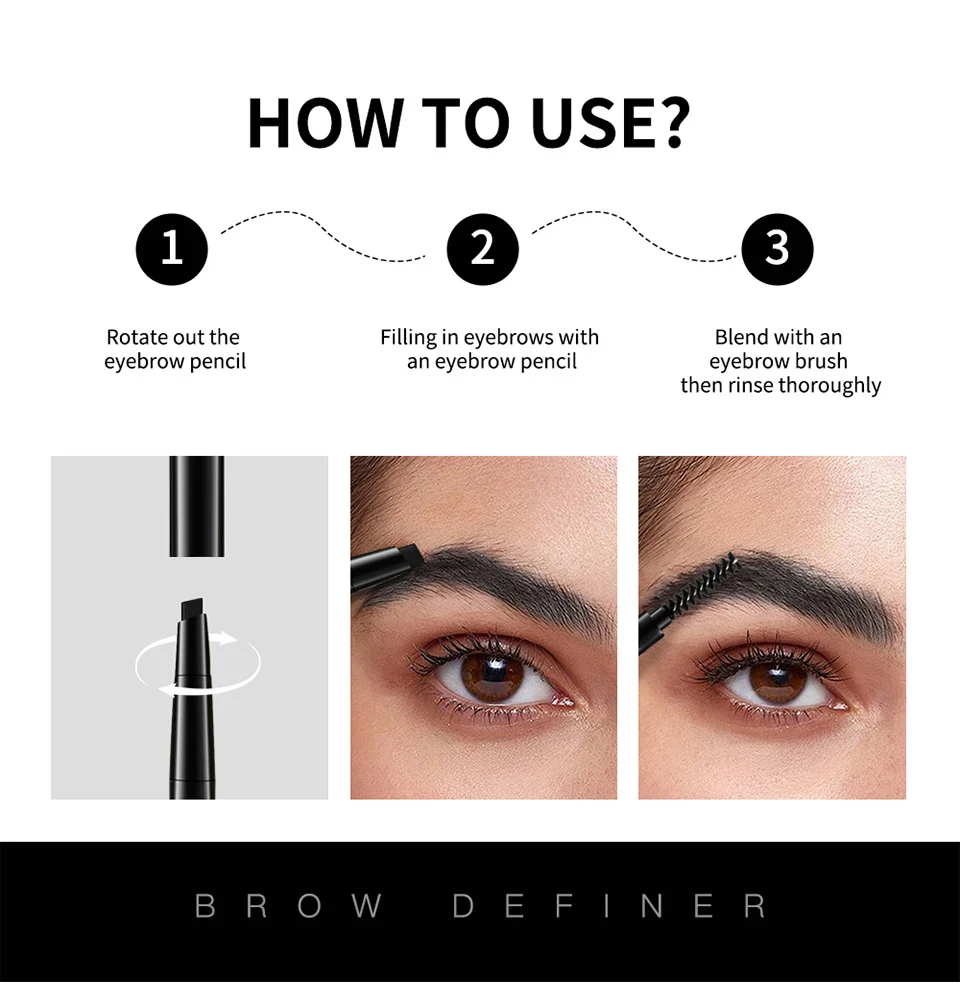 Triangular Tip Eyebrow Pencil - Waterproof & Long-Lasting Makeup 9 triangular tip eyebrow pencil spu899528837096 desc 9